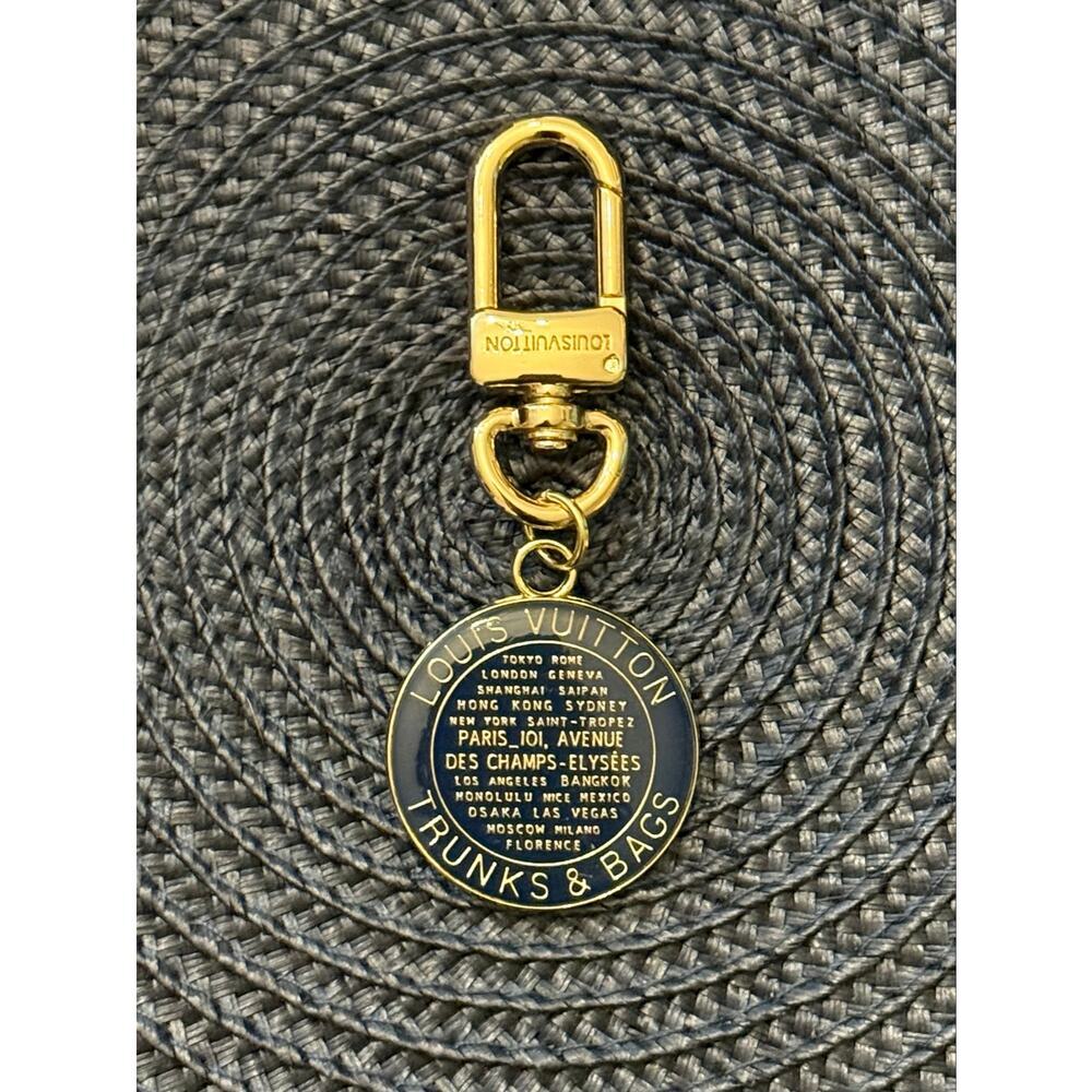 Gorgeous Blue & Gold Handmade Designer Lux Charm Keychain - Picture 4 of 6